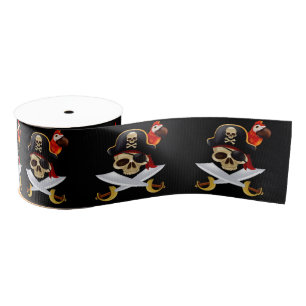 Piraten und Papageien Grosgrain Ribbon Ripsband