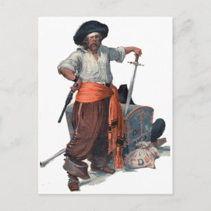 Piraten und Schätze Postkarte