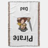 Piraten-Vater mit Funny Cartoon und Schwert Decke (Vorderseite Vertikal)