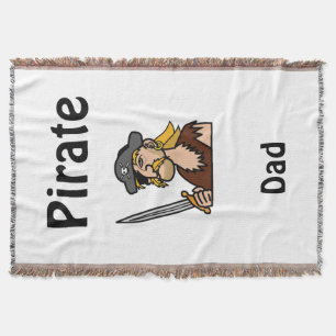 Piraten-Vater mit Funny Cartoon und Schwert Decke