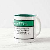 Piraten-Warnung Zweifarbige Tasse (VorderseiteRechts)