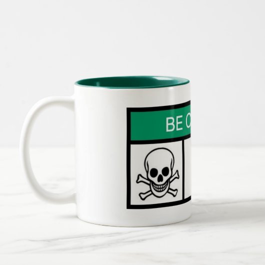 Piraten-Warnung Zweifarbige Tasse (Links)