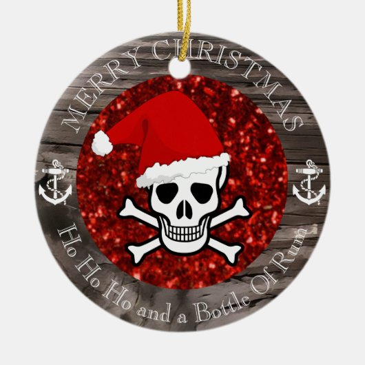 Piraten-Weihnachten Keramik Ornament (Vorne)