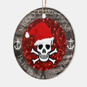 Piraten-Weihnachten Keramik Ornament (Links)