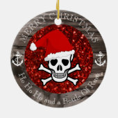 Piraten-Weihnachten Keramik Ornament (Hinten)
