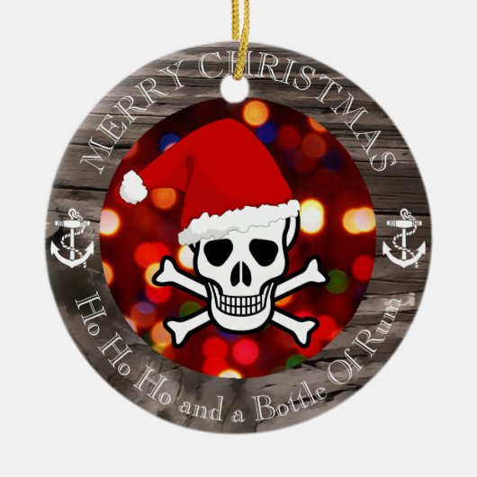 Piraten-Weihnachten Keramik Ornament (Vorne)