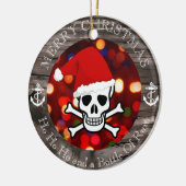 Piraten-Weihnachten Keramik Ornament (Links)