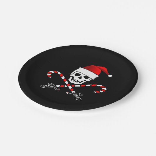 Piraten-WeihnachtsParty-Papierplatte Pappteller (Schrägansicht)
