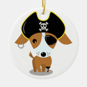 Piraten-Welpe Keramik Ornament