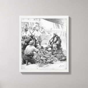 Piraten zählen ihre Schätze und Beute Leinwanddruck