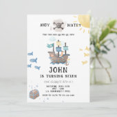 Piraten zum Geburtstag Einladung (Stehend Vorderseite)