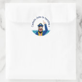 Piratenankündigung Runder Aufkleber (Tasche)