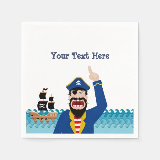 Piratenankündigung Serviette (Vorderseite)