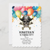 Piratenballons Kinderthema Party Einladung (Vorderseite)