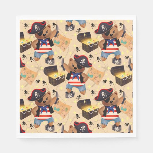 Piratenbär Serviette (Vorderseite)