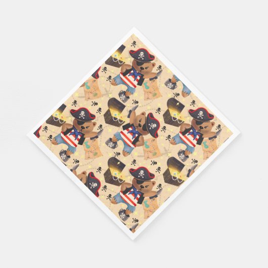 Piratenbär Serviette (Ecke)