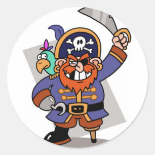 Piratenbedrohung Runder Aufkleber