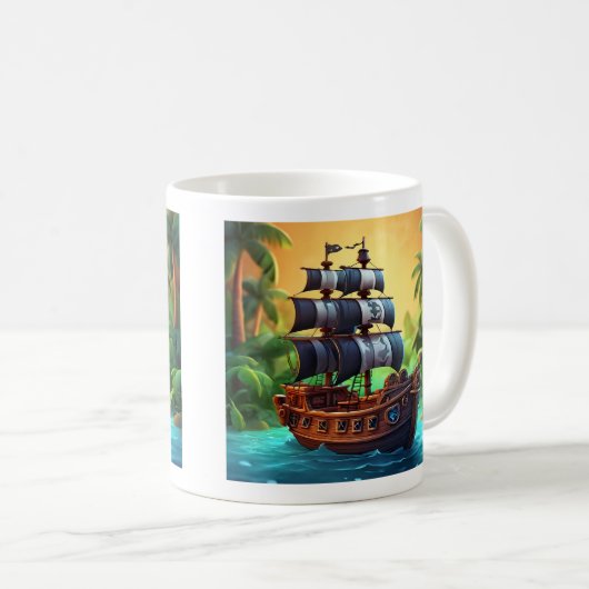 Piratenboot Kaffeetasse (VorderseiteRechts)