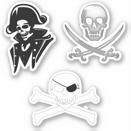 Piratencaptain Jolly Roger Aufkleber (Vorderseite)