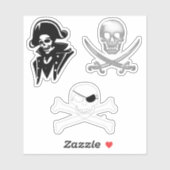 Piratencaptain Jolly Roger Aufkleber (Blatt)