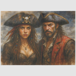 Piratencaptain und Königin Rustikale nautische Dec Seidenpapier