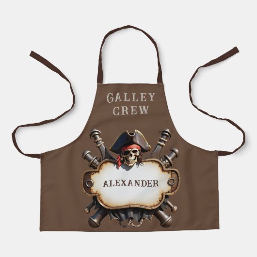 Piratenchef personalisierbare Schürze (Vorderseite)