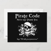 Piratencode: Vielen Dank Postkarte (Vorne/Hinten)