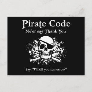 Piratencode: Vielen Dank Postkarte