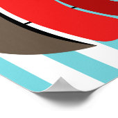 Piratendesign mit gestreiftem Hintergrund Poster (Ecke)