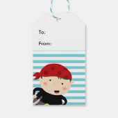 Piratendesign mit gestreiften Geschenketiketten Geschenkanhänger (Rückseite)