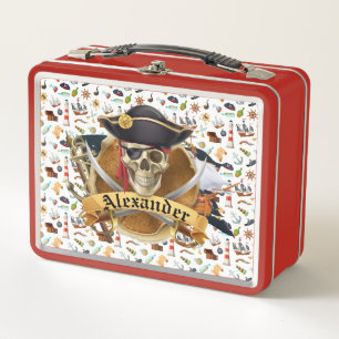 Piratendesign personalisieren metall brotdose