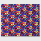 Piratendruck mit mehrfarbigem Schädel und Kreuzkno Geschenkpapier (Flach)