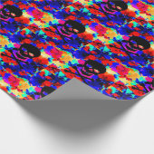 Piratendruck mit mehrfarbigem Schädel und Kreuzkno Geschenkpapier (Ecke)