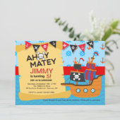 Pirateneinladung Einladung (Stehend Vorderseite)