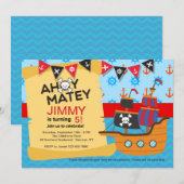 Pirateneinladung Einladung (Vorne/Hinten)