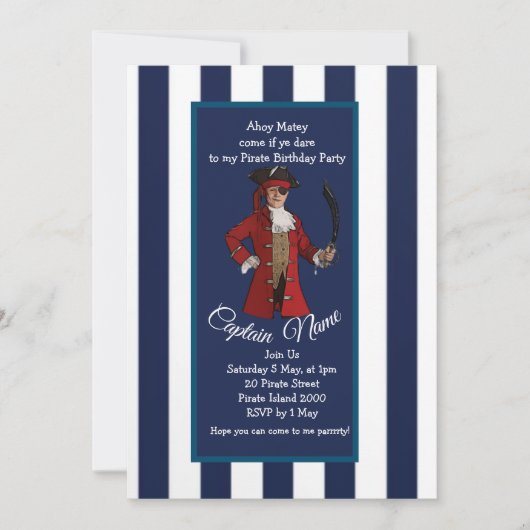 Pirateneinladung Einladung (Vorderseite)