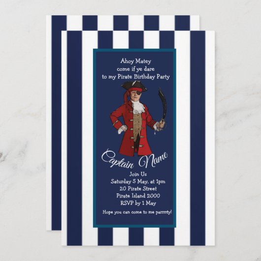 Pirateneinladung Einladung (Vorne/Hinten)
