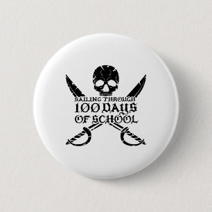 Piratenfahrt durch 100 Tage Schuljunge Button