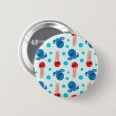 Piratenfisch, Seeteufel, Meerestiere Button (Vorne & Hinten)