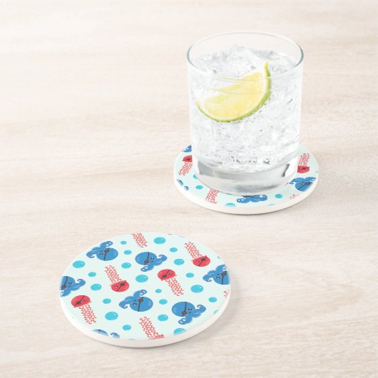 Piratenfisch, Seeteufel, Meerestiere Getränkeuntersetzer (Seite)