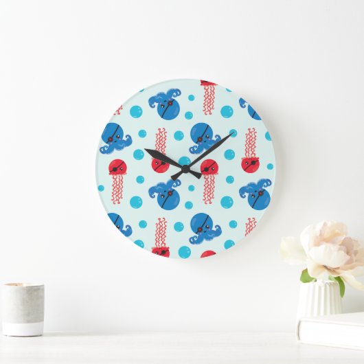 Piratenfisch, Seeteufel, Meerestiere Große Wanduhr (Zuhause)