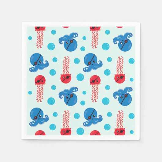 Piratenfisch, Seeteufel, Meerestiere Serviette (Vorderseite)