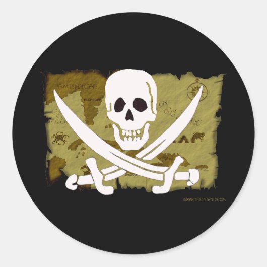 Piratenflagge #10 runder aufkleber (Vorderseite)