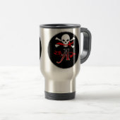 Piratenflagge A Monogramm Reisebecher (VorderseiteRechts)