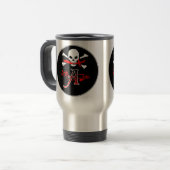 Piratenflagge A Monogramm Reisebecher (Vorderseite Links)