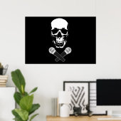 Piratenflagge auf dem Mic Poster (Heimbüro)