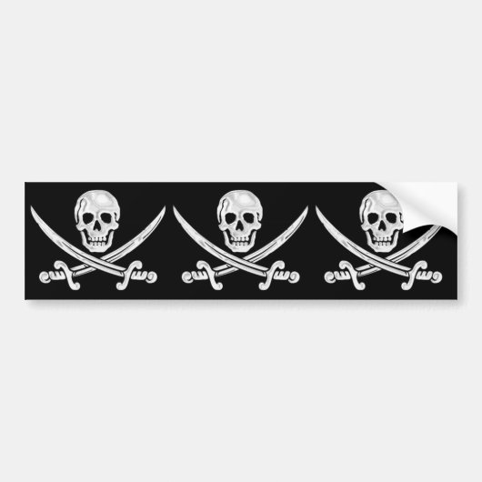 Piratenflagge Autoaufkleber (Vorne)