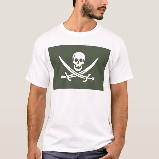 Piratenflagge Calico Jack Rackham (Grüne) T-Shirt (Vorderseite)