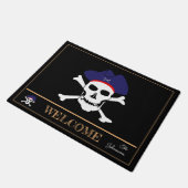 Piratenflagge & Captain Jack, Hausmatten /Willkomm Fußmatte (Schrägansicht)