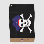 Piratenflagge & Captain Jack mit Monogramm Golfhan Golfhandtuch (Vorderseite)
